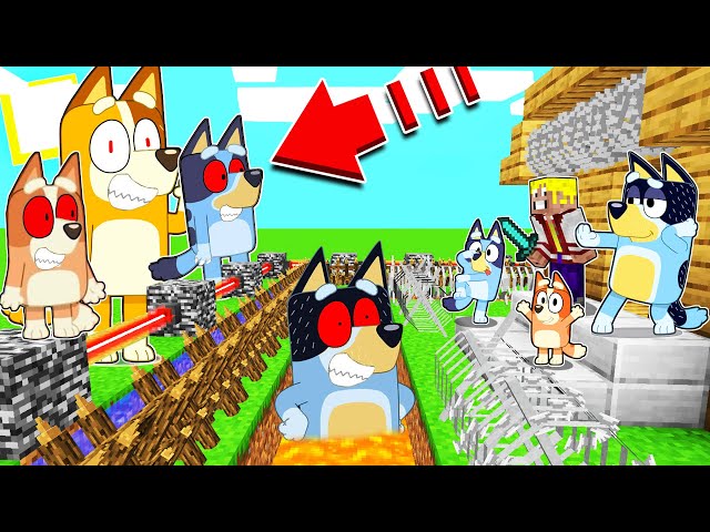 TODA LA FAMILIA DE BLUEY MUTANTE VS LOS HACKS DE CONSTRUCCIÓN EN MINECRAFT