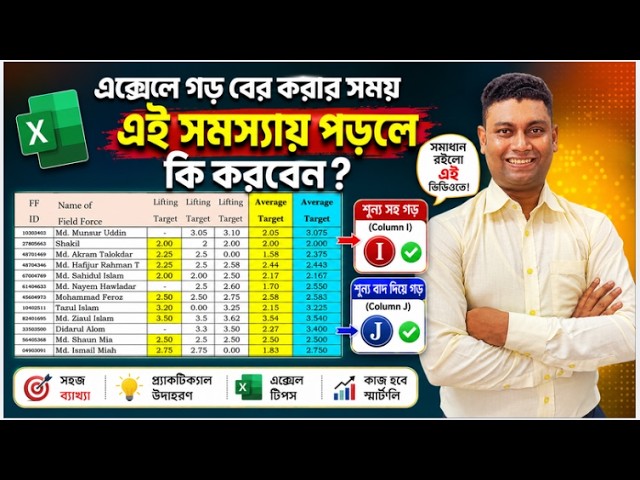 এক্সেলে সংখ্যার গড় বের করতে গেলে এই সমস্যার সম্মূখীন হলে কি করবেন? #exceltips #excelformula #exel