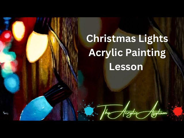 Christmas Lights Acrylic Painting Lesson