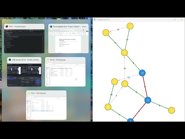 Prim's Algorithm Visualization | Java + JavaFX + GraphStream