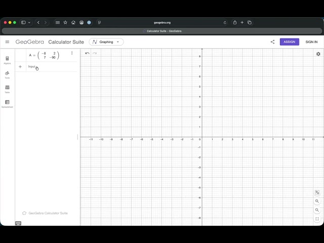 Computing the Determinant of a Matrix with GeoGebra