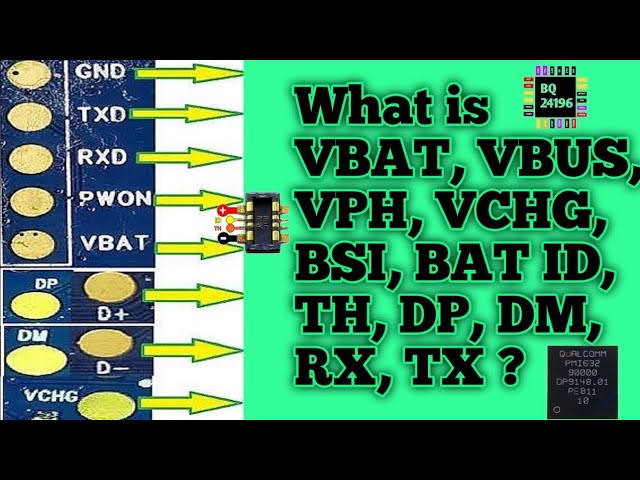 What Is VBAT, VBUS, VPH, DMDP, RXTX, NTC, BSI, THERM ? Mobile Repairing