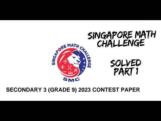 Singapore Math challenge solved!