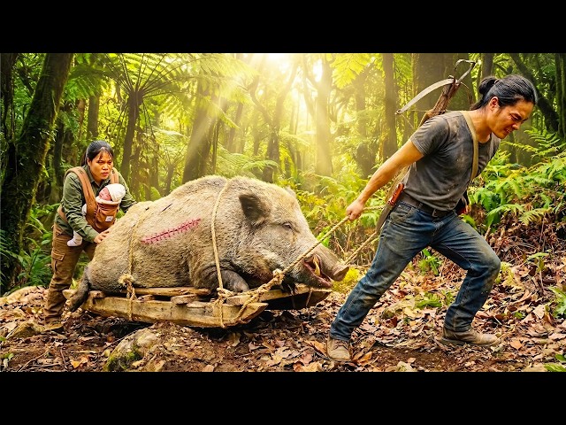 Tracking a Giant Wild Boar… My Dangerous Bamboo Trap | Solo Survival
