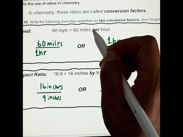 Chem 602 Day 2 Ratios and Conversion Factors 