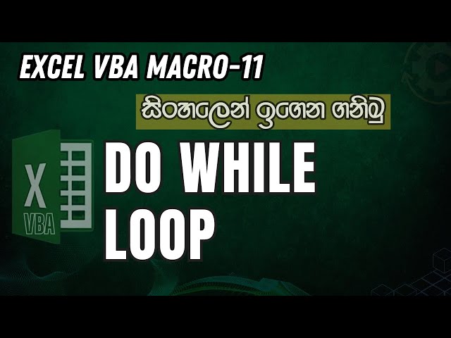 Excel VBA Macro Sinhala | 11-Do While Loop in Excel VBA