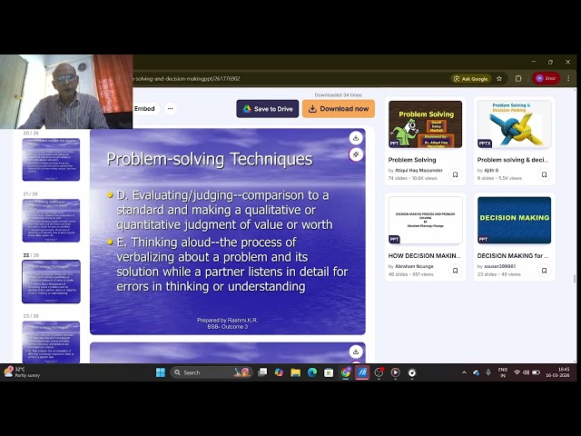 Problem solving and Decision making