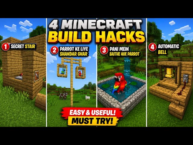 🔥 4 MINECRAFT BUILD HACKS YOU MUST TRY! 😱