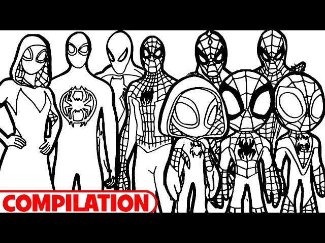 🔴DRAWIG  Marvel's SPIDEY and His Amazing Friends, Spider Man, spider-verse | 60 Minute Compilation