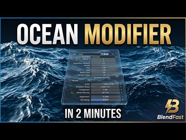 Create a Realistic Ocean in Blender in 2 Minutes! 🌊 (Fast Tutorial)