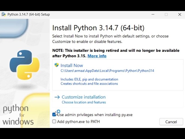 How to install python 3.14.7 on windows