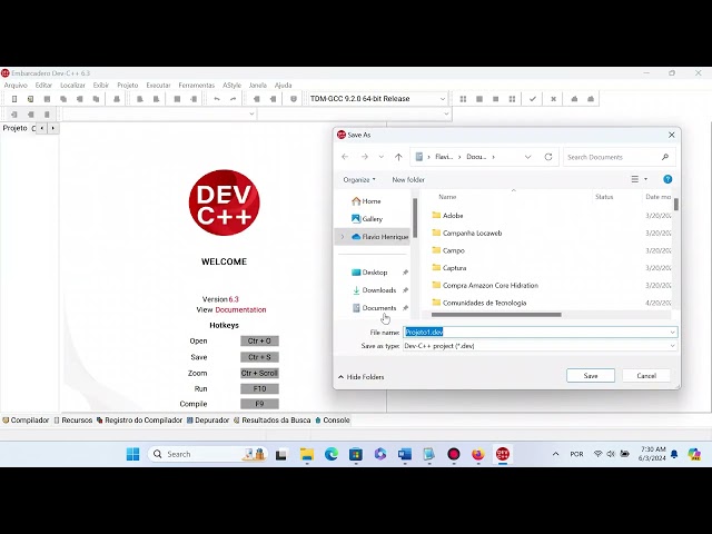 Tutorial Instalação DEV C++ Embarcadero