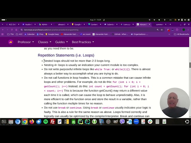 Best practices in programming.