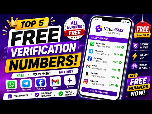 Top 5 Free Virtual Number Websites 2026 SMS & OTP Numbers ✅