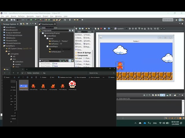 Juego Tipo Mario Bros en Java (Parte 1) | MVC, Sprites, Animaciones y Sonidos, Timer | Eclipse 2018