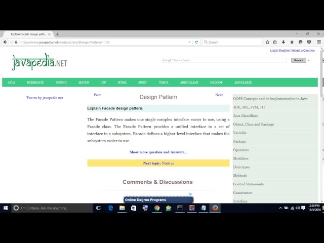 Explain Facade design pattern. | javapedia.net
