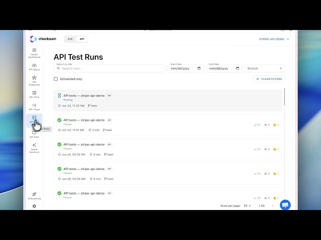 Checksum API Agent: Run your API test suite and read the results