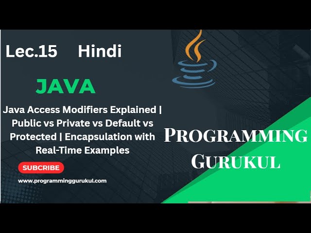 Lec.15 |Java Access Modifiers | Public | Private | Default | Protected | Encapsulation with Examples