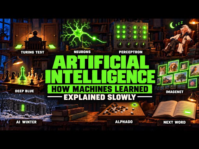 How Did Machines Learn To Think? AI Explained Slowly (For Sleep)