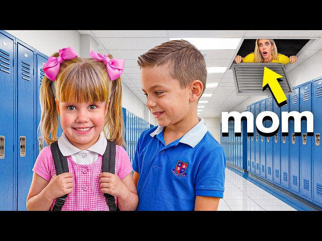 Mom Secretly Hides in Daughter's School