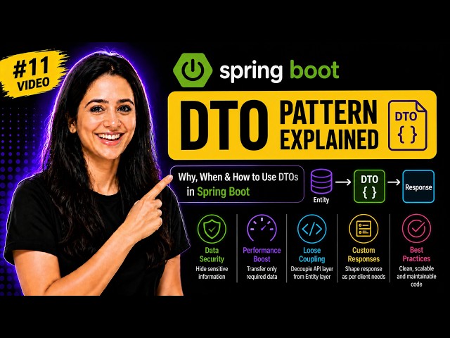 Spring Boot Tutorial #11 | DTO Pattern Explained | Request DTO, Response DTO & Entity vs DTO