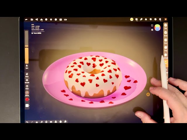 Donut with Heart-shaped sprinkles in Nomad Sculpt (Valentine’s Day edition)