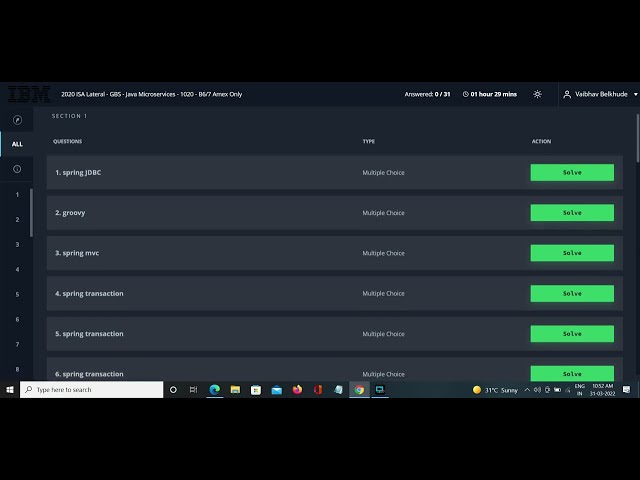 IBM Latest Inteview Test 2022