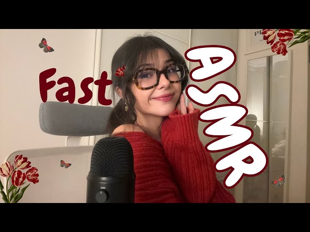 ASMR🌹 Fast Hand Sounds + Nail Tapping + Mouth Sounds + Hand Movements + Rambling ;D
