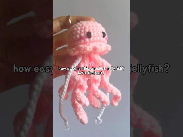 easy crochet jellyfish 🪼 cute keychain ideas for beginners #crochet #amigurumi #easy