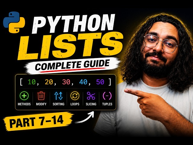 ১ ভিডিওতে Python Lists Mastery 🚀 | Complete Python Lists Tutorial in Bangla (Parts 7-14)