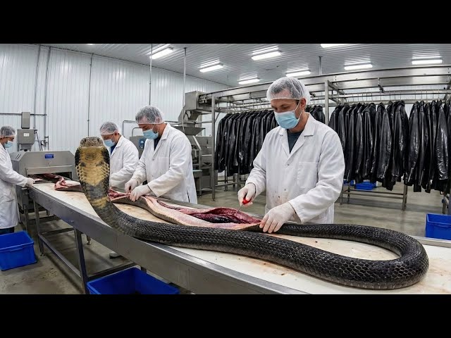 Inside the Snake-Leather Factory : From KING COBRA to a $10,000 Luxury Jacket (Full Process)