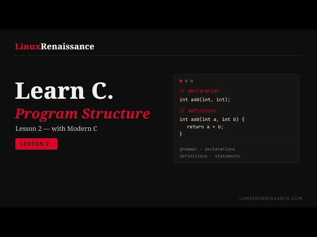 Learn C Programming — Lesson 2: Program Structure