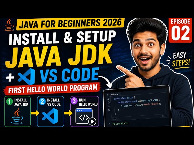 Java Installation in Tamil |Install Java JDK+VS Code +HelloWorld Program Java for Beginners 2026|Ep2