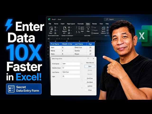 🤯 SECRET Excel Data Entry Form! Enter Data 10X Faster!