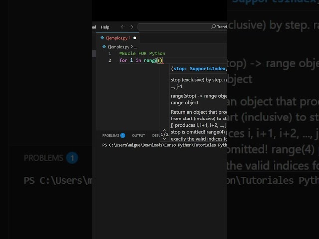 Bucle For en Python #shorts #coding