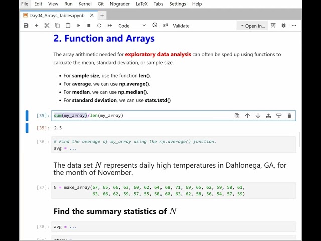 Day4: More Arrays and Tables