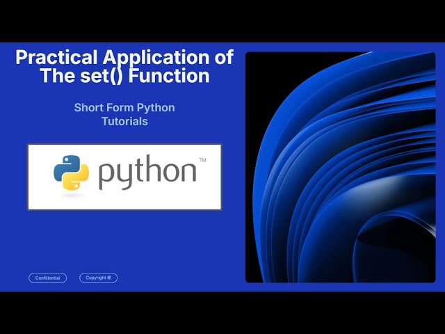 Python set() Function Tutorial | Remove Duplicates & Set Operations for Beginners