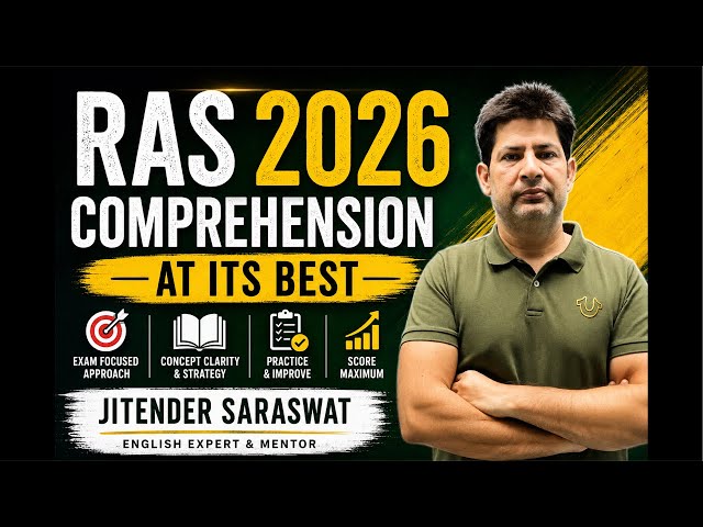 RAS 2026 English | Comprehension Masterclass | Basic to Advanced Strategy | Jitendra Saraswat