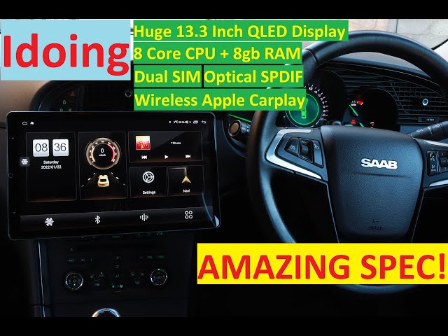 PREMIUM Idoing 13.3 inch CRAZY FAST Android Head Unit -8gb RAM -UIS7862A  -Dual SIM  -Carplay -SPDIF