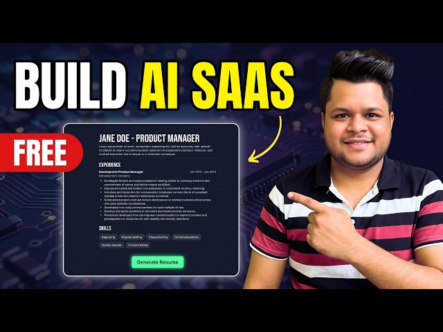 Google AI Studio: Build AI SaaS FREE 🤯 Live Resume Builder