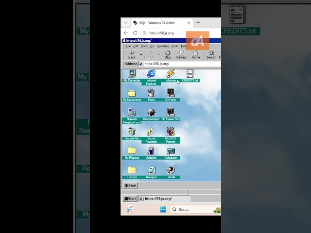 Opening the Windows 98 simulator inside the simulator #shorts