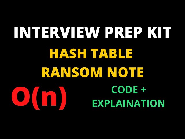 Hash Tables: Ransom Note HackerRank Solution| Dictionaries | HashTables