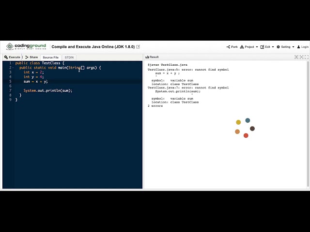 #2 Java Error: cannot find symbol