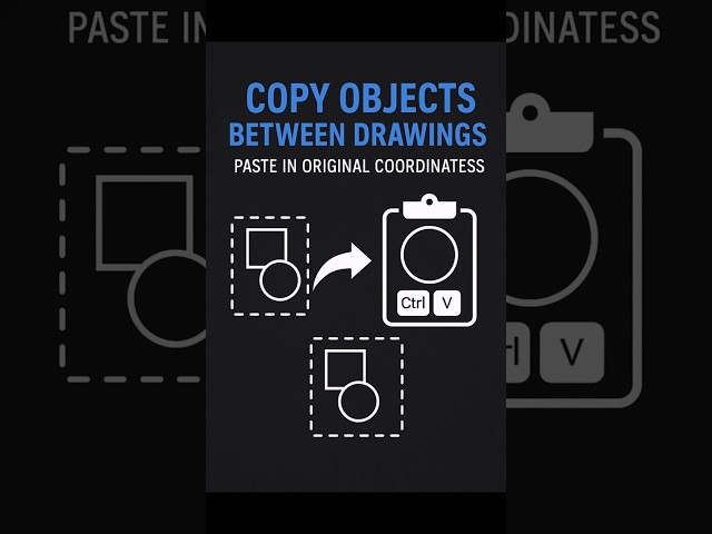 Copy Objects Between Drawings in AutoCAD | Paste to Original Coordinates Trick