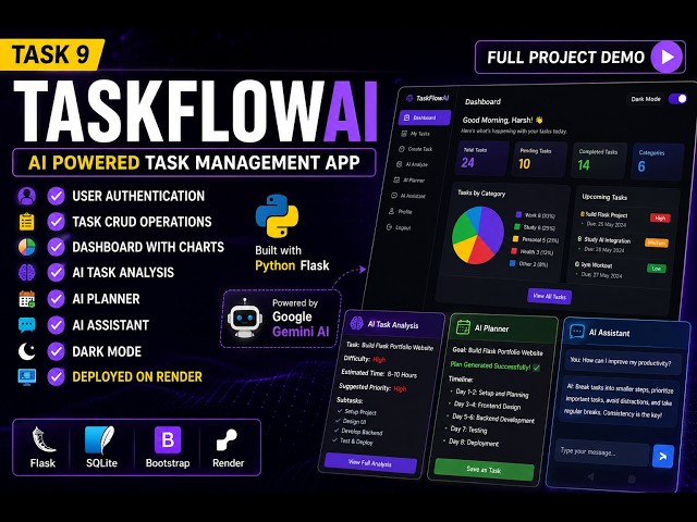 Task 9 – AI Task Management Web App | Flask Full Stack Project | Synent Technologies
