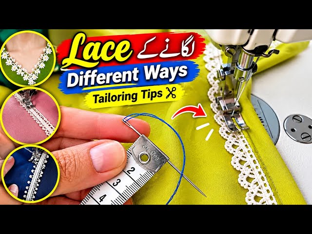 🤫Tailor secrets ✨How to attach lace in different ways || Sewing tips & tricks 