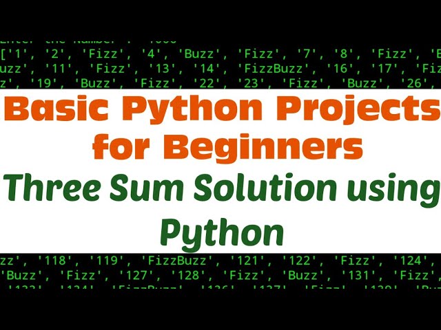 Three Sum a Leetcode Solution using Python Basics Programming Project