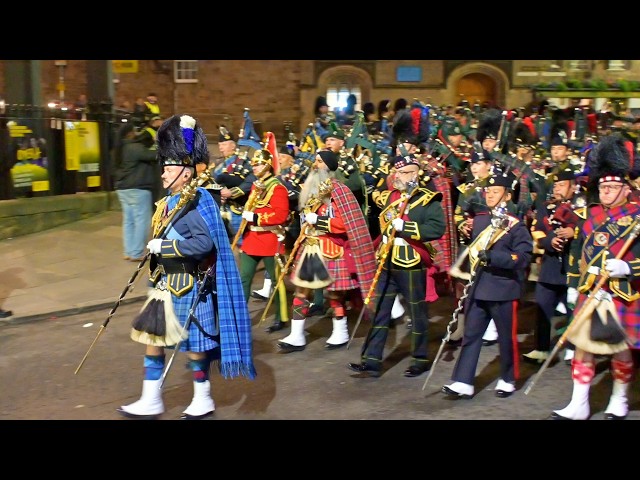 Darkness lit up by Tattoo March Out | Royal Edinburgh Military Tattoo 20 August 2026