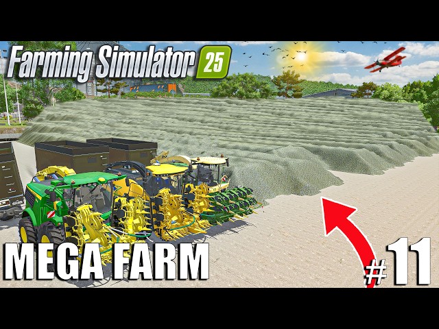 Filling MEGA BUNKER with CORN SILAGE | MEGA FARM Challenge #11 | Farming Simulator 25