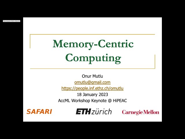Memory-Centric Computing - AccML Workshop Keynote @ HiPEAC - 18.01.2023